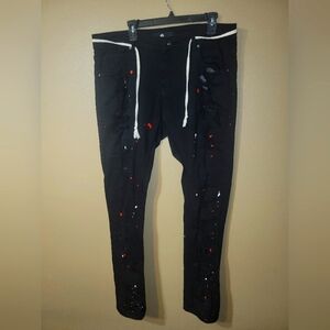 Paint Splatter Black Jeans